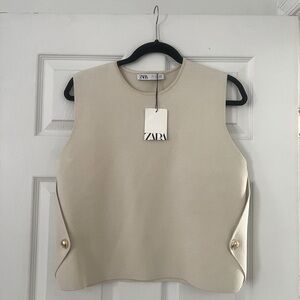 Zara Knit Top with Gold Details